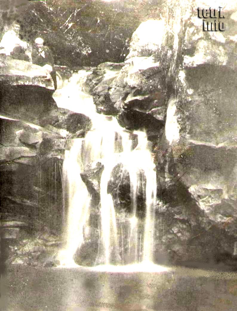 A waterfall on the Chivchavi river near Tetri Tskaro - old photo