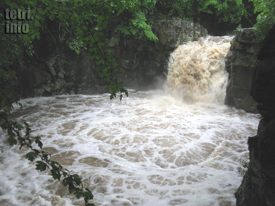 A waterfall on the Chivchavi river near Tetri Tskaro at the time of rain