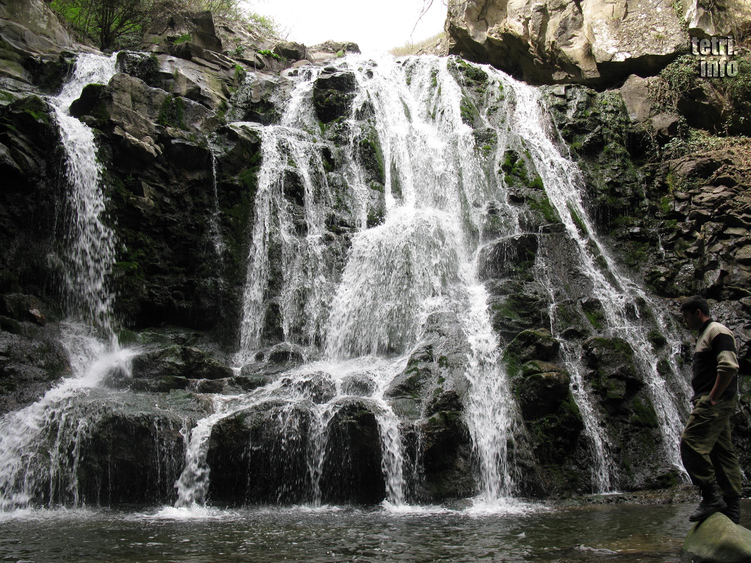 Waterfall on the river Chivchavi near Tetri Tskaro. The section difficult of access.