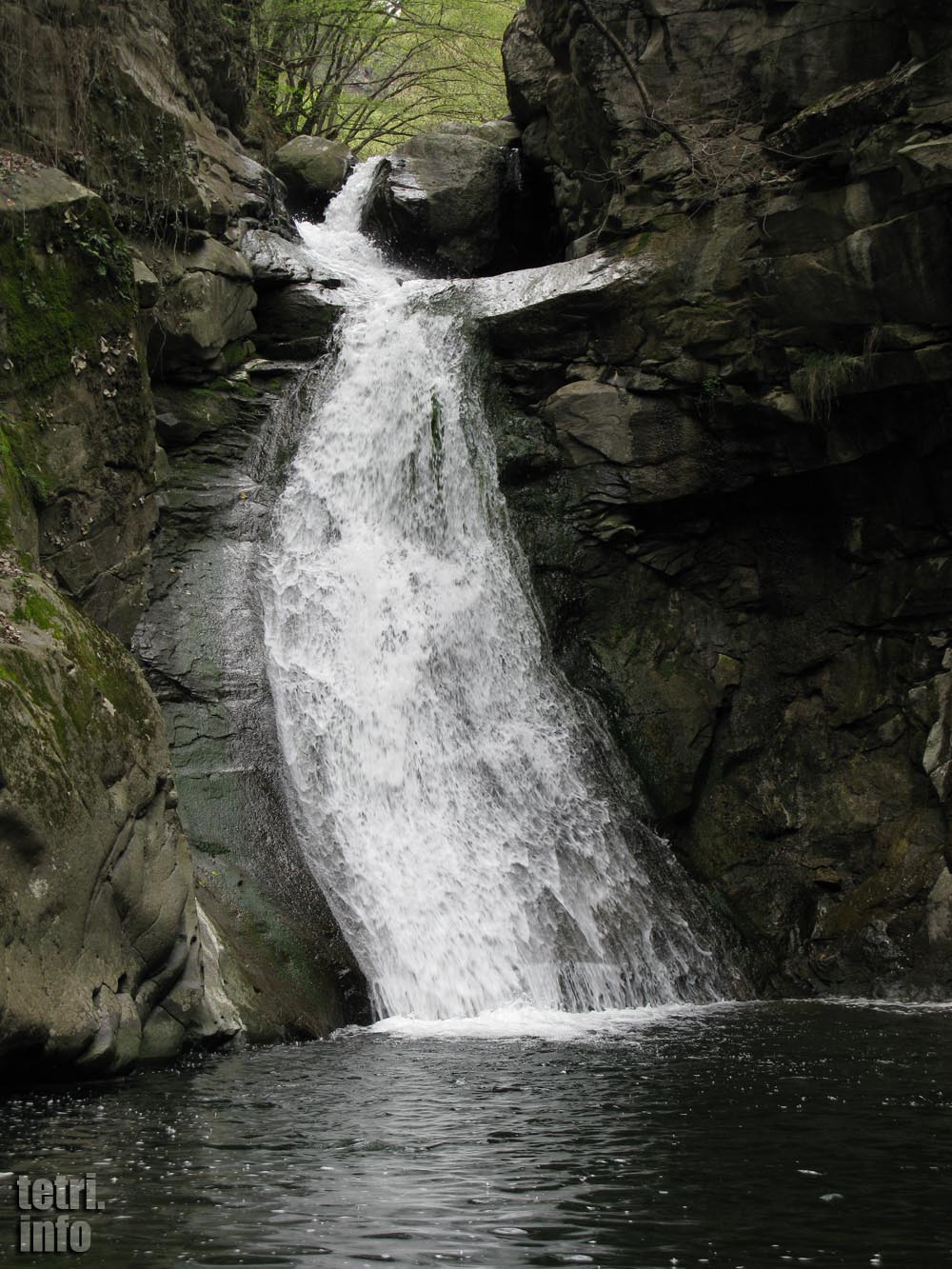 Waterfall on the river Chivchavi near Tetri Tskaro which looks like a bobsleigh route